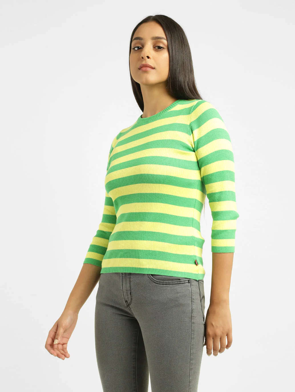 Women's Striped Crew Neck Sweater - Image 4