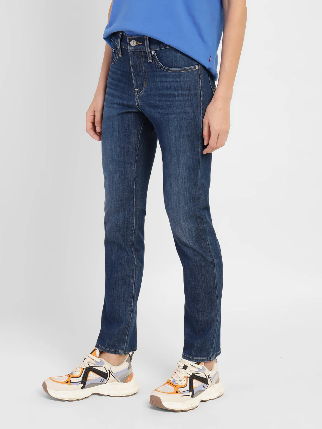 Women's 312 Blue Straight Fit Mid Rise Jeans - Image 4
