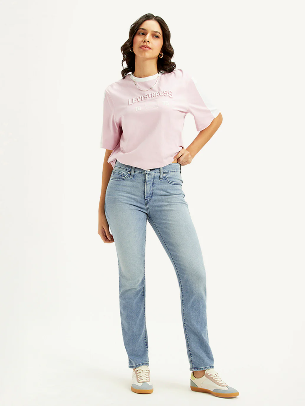 Women's 312 Light Blue Straight Fit Mid Rise Jeans
