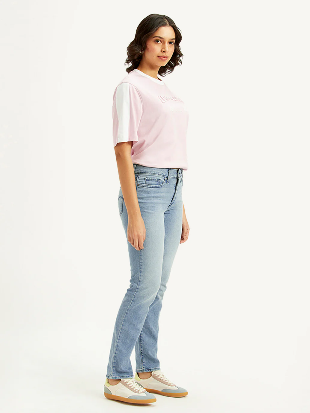 Women's 312 Light Blue Straight Fit Mid Rise Jeans - Image 5