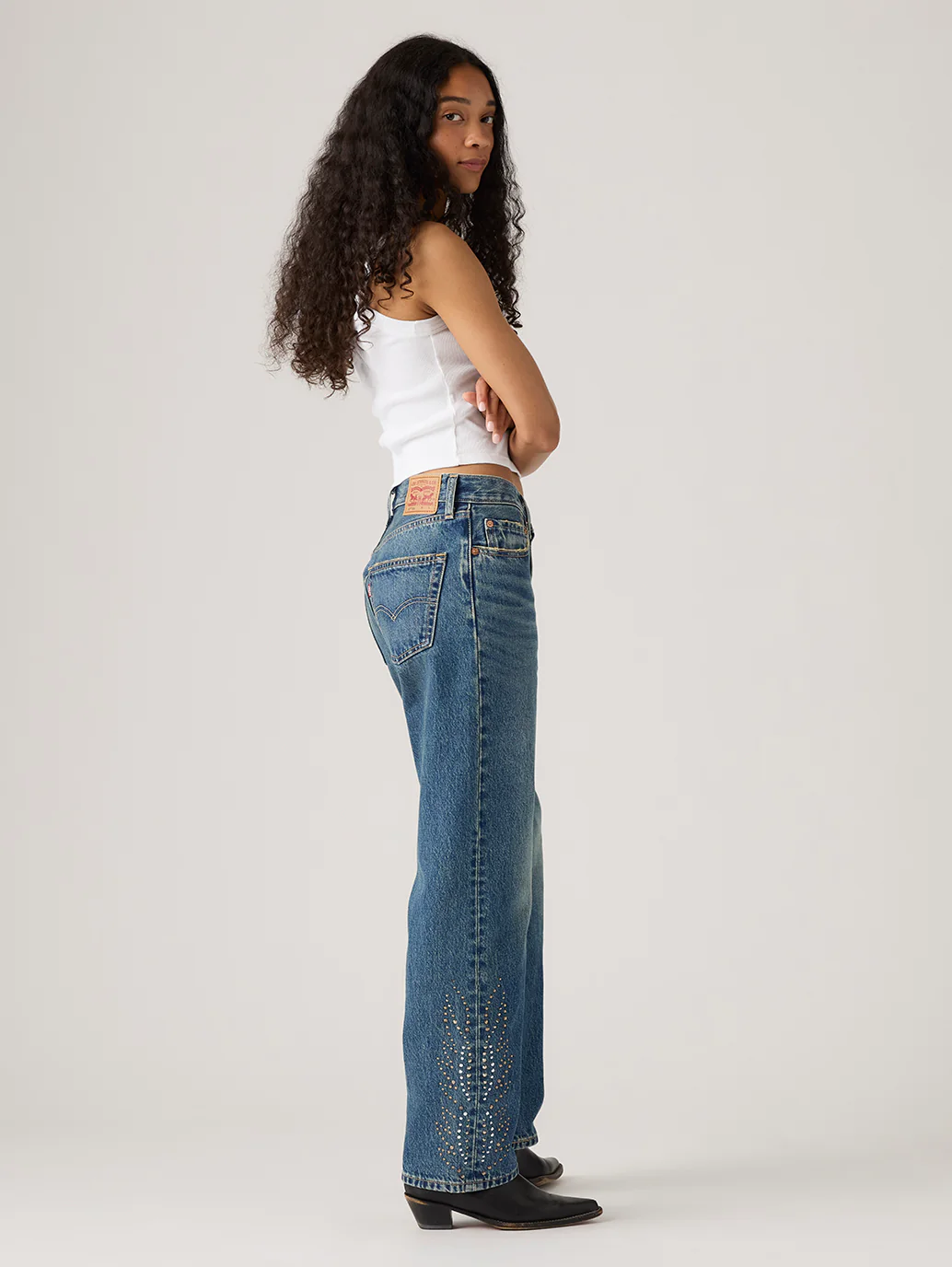 Women's 501'90s Dark Indigo Straight Fit Mid Rise Jeans - Image 5