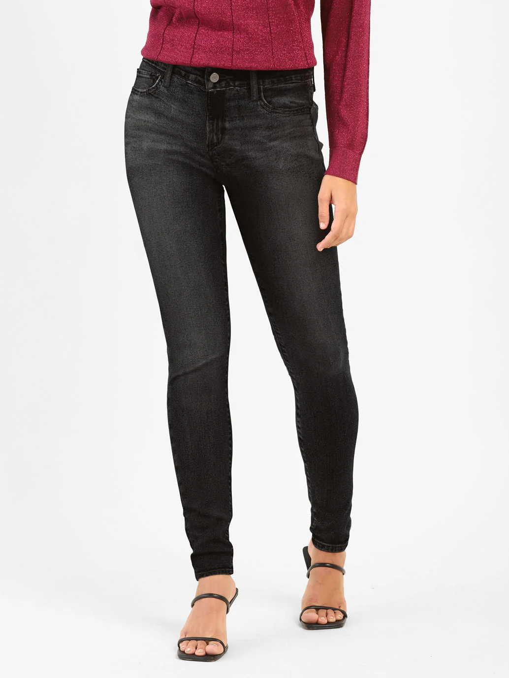 Women's 710 Black Skinny Fit Mid Rise Jeans - Image 7