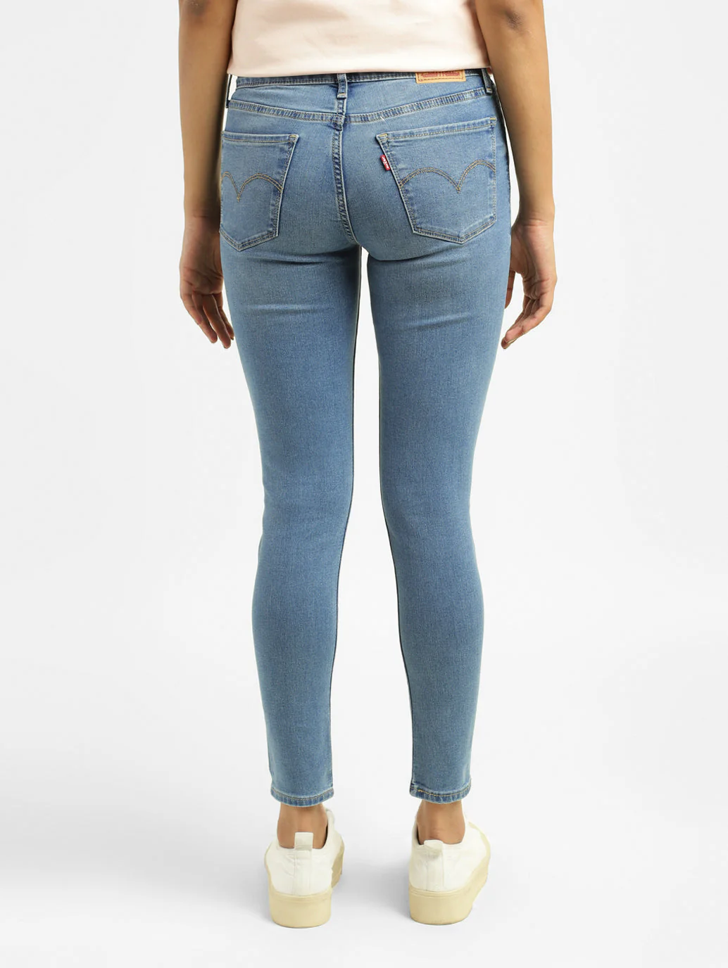 Women's 710 Blue Skinny Fit Mid Rise Jeans - Image 3