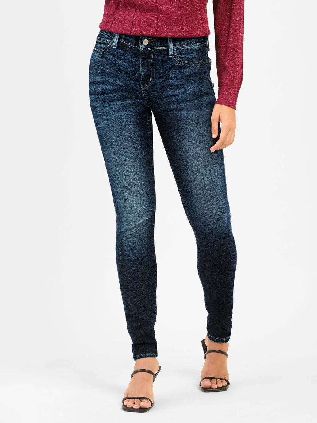 Women's 710 Blue Skinny Fit Mid Rise Jeans