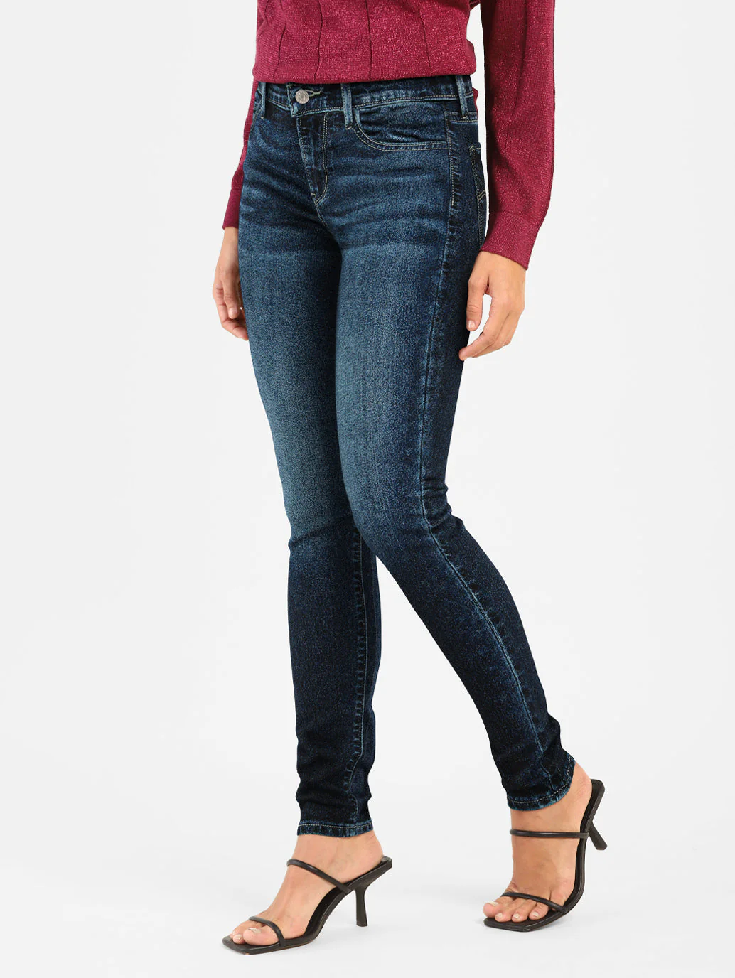 Women's 710 Blue Skinny Fit Mid Rise Jeans - Image 2