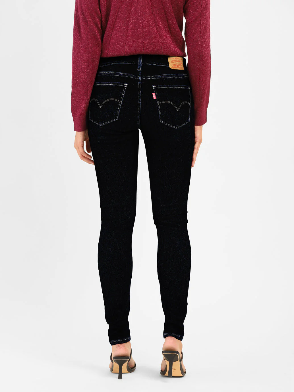 Women's 710 Blue Skinny Fit Mid Rise Jeans - Image 3