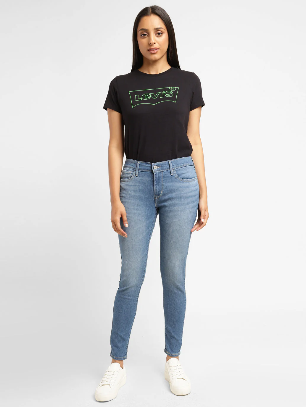 Women's 710 Blue Skinny Fit Mid Rise Jeans