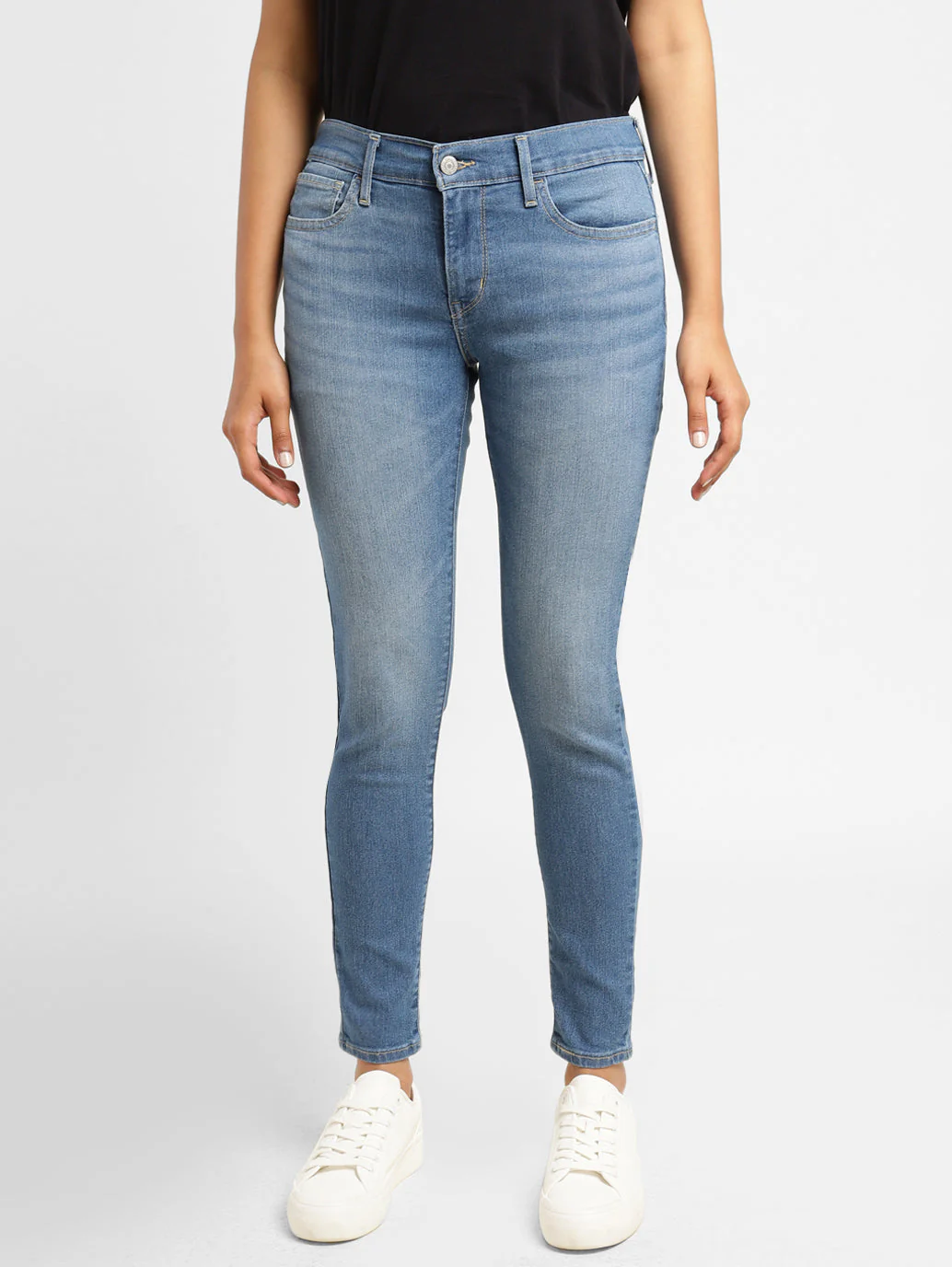 Women's 710 Blue Skinny Fit Mid Rise Jeans - Image 2
