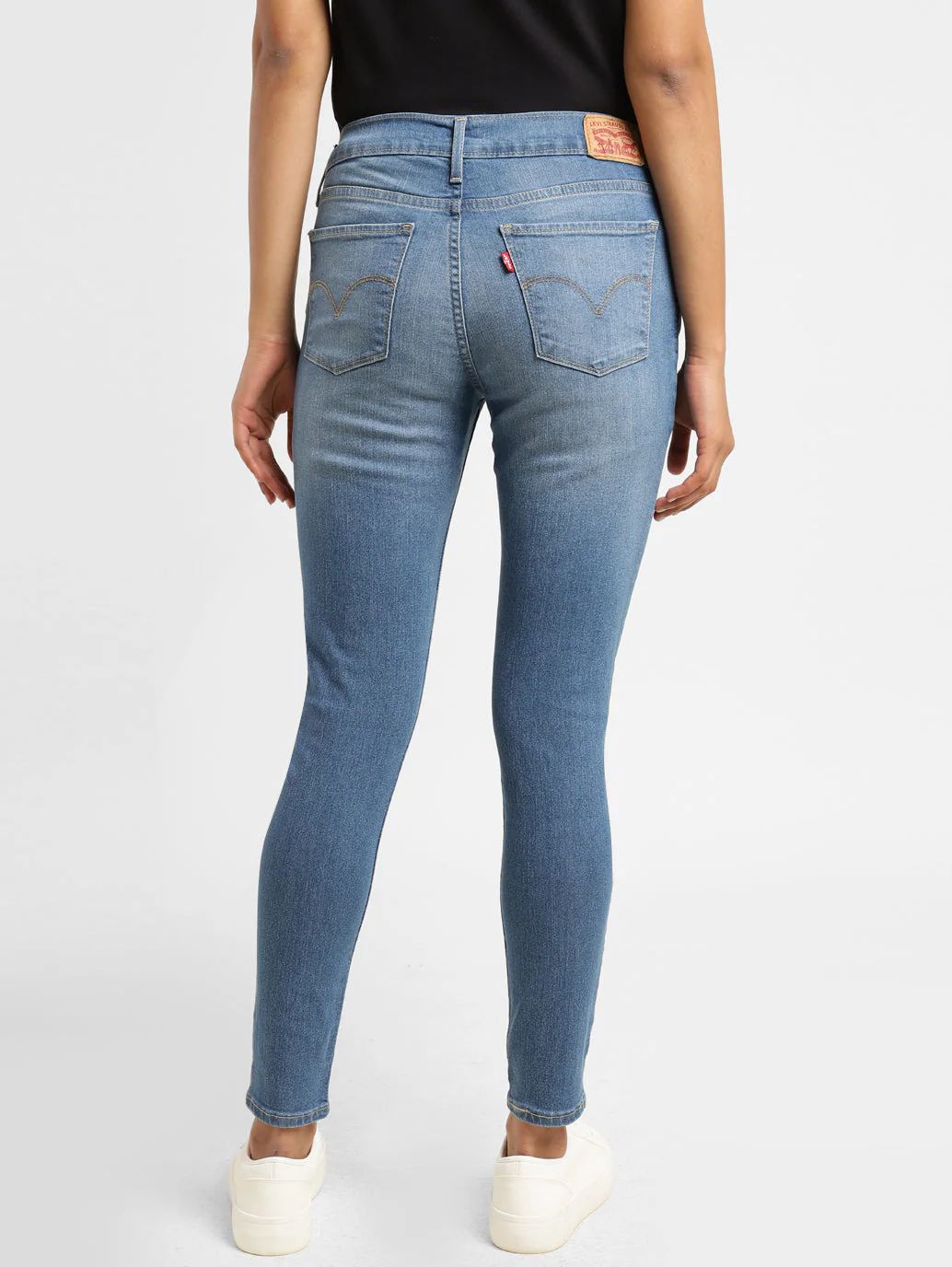 Women's 710 Blue Skinny Fit Mid Rise Jeans - Image 3
