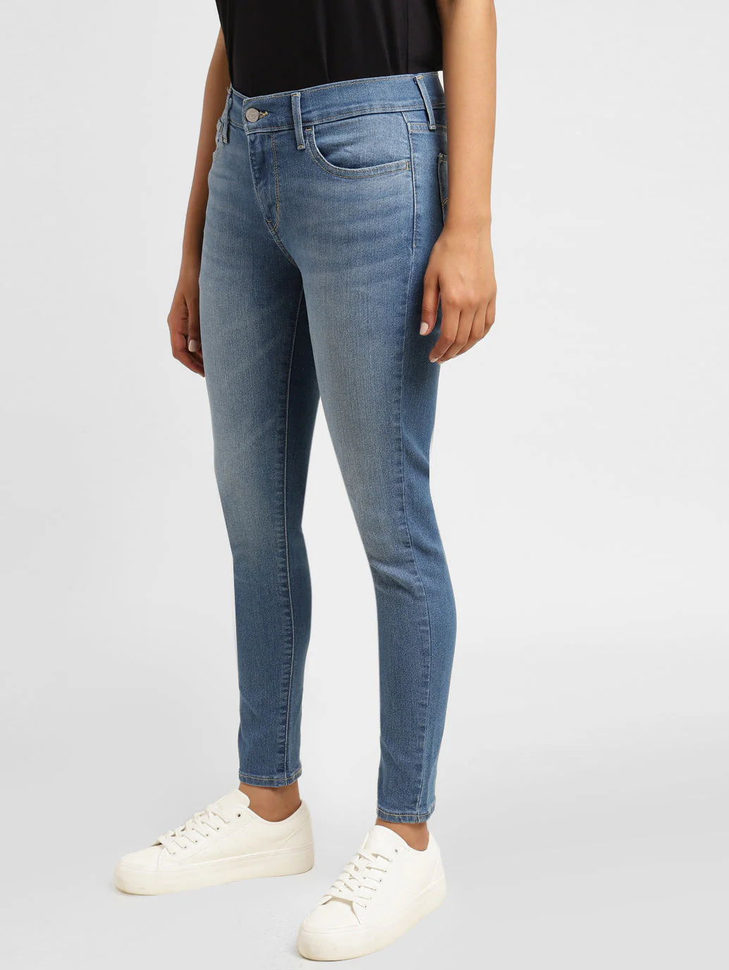 Women's 710 Blue Skinny Fit Mid Rise Jeans - Image 4