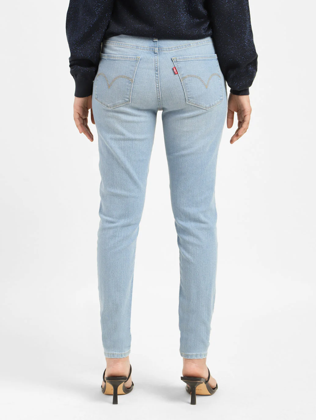 Women's 710 Blue Skinny Fit Mid Rise Jeans - Image 5