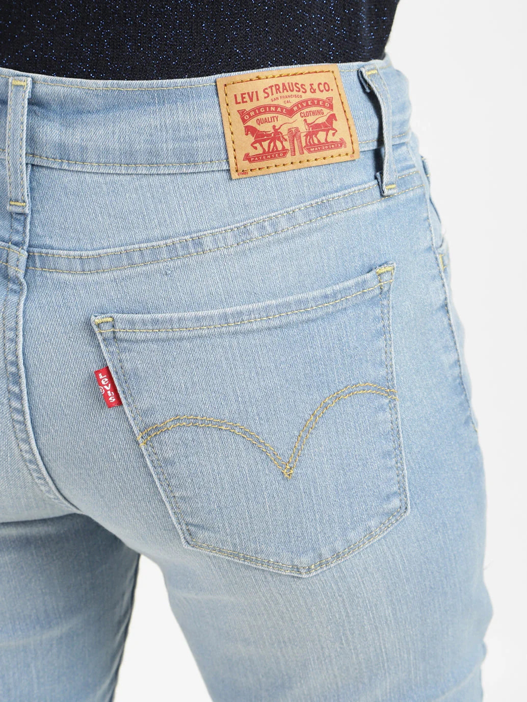 Women's 710 Blue Skinny Fit Mid Rise Jeans - Image 8