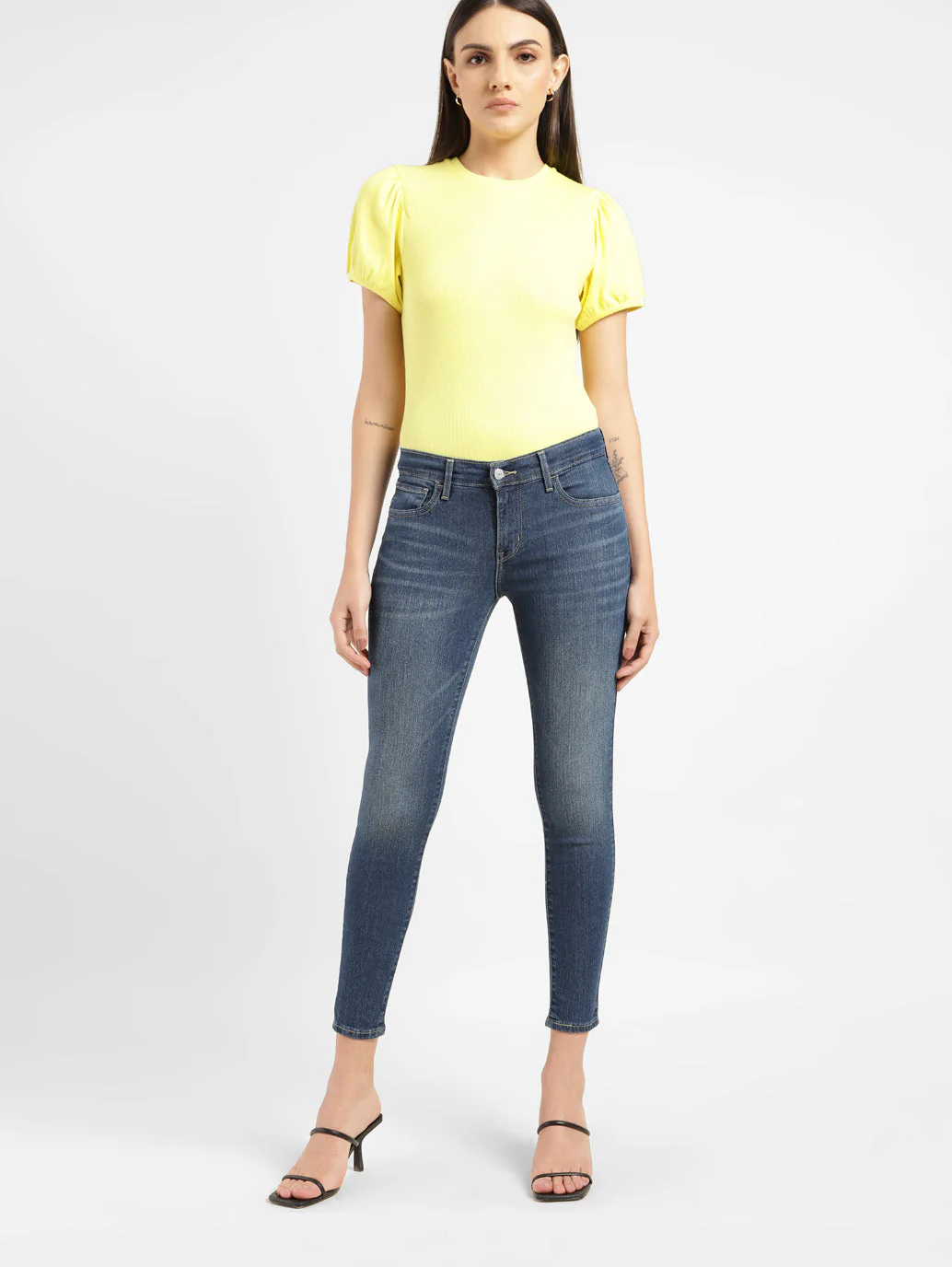 Women's 710 Blue Skinny Fit Mid Rise Jeans - Image 2