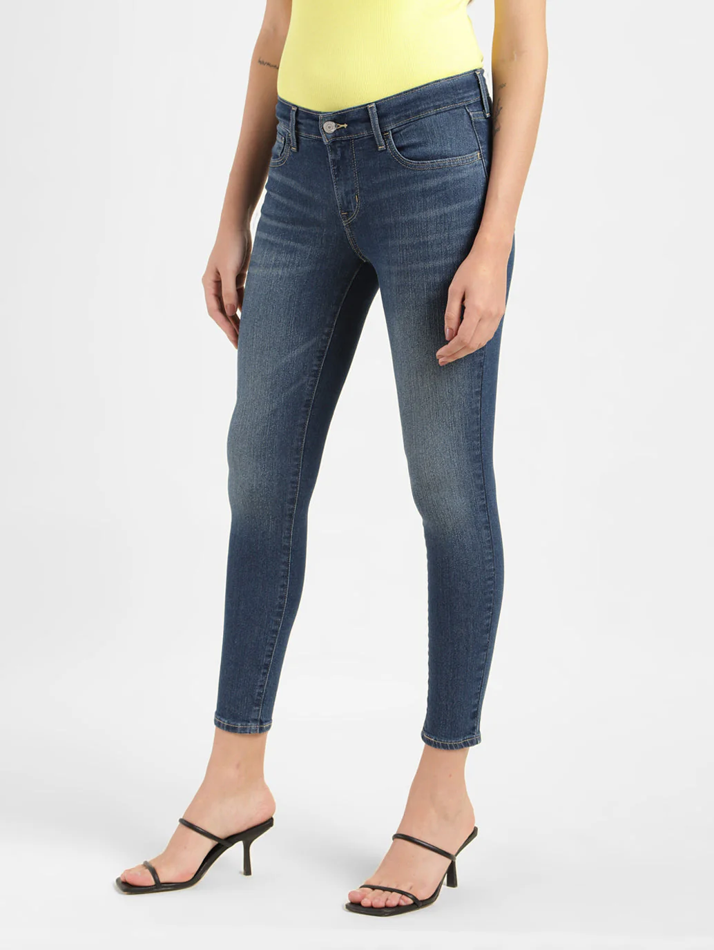 Women's 710 Blue Skinny Fit Mid Rise Jeans - Image 4