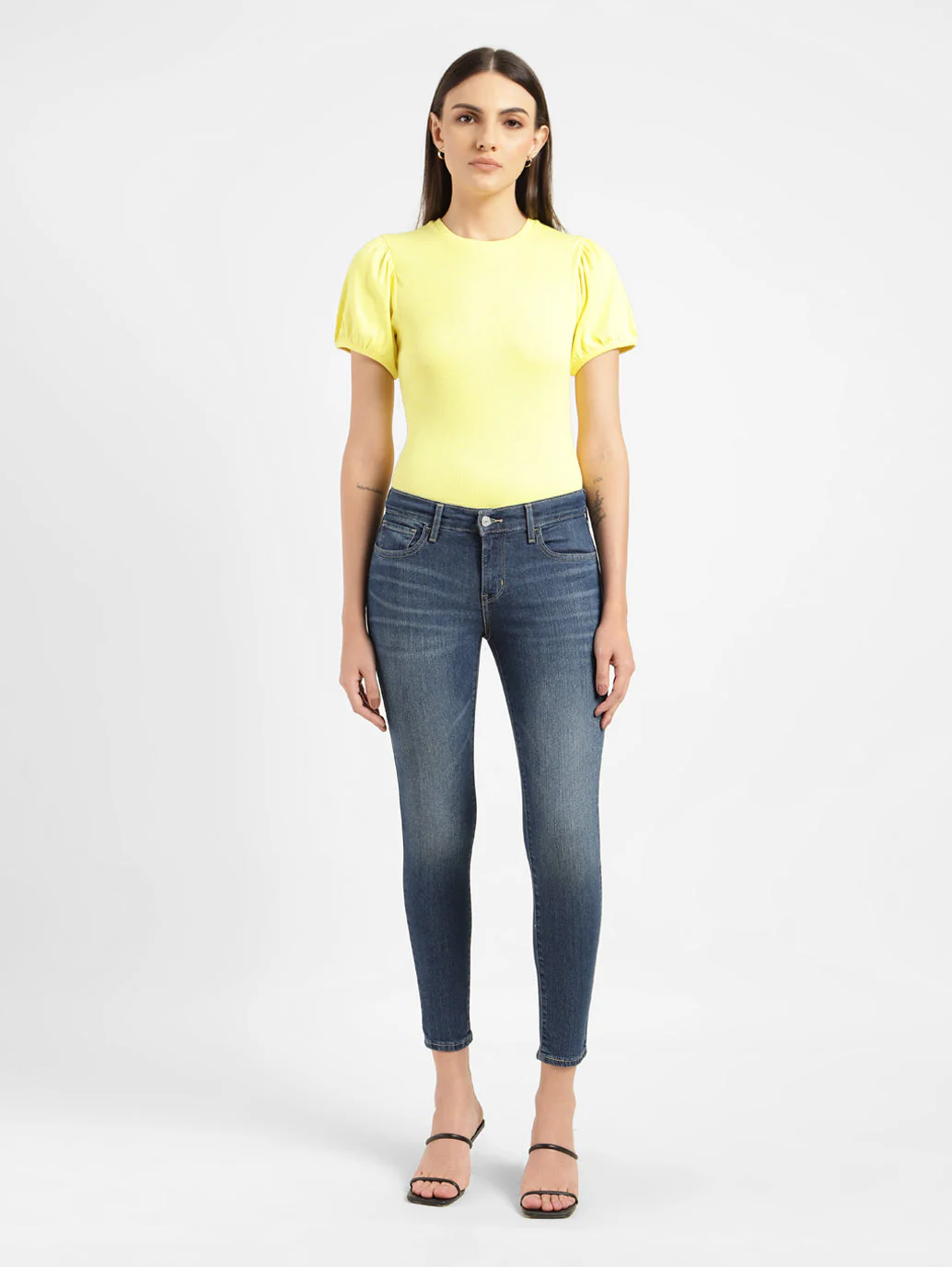 Women's 710 Blue Skinny Fit Mid Rise Jeans - Image 6