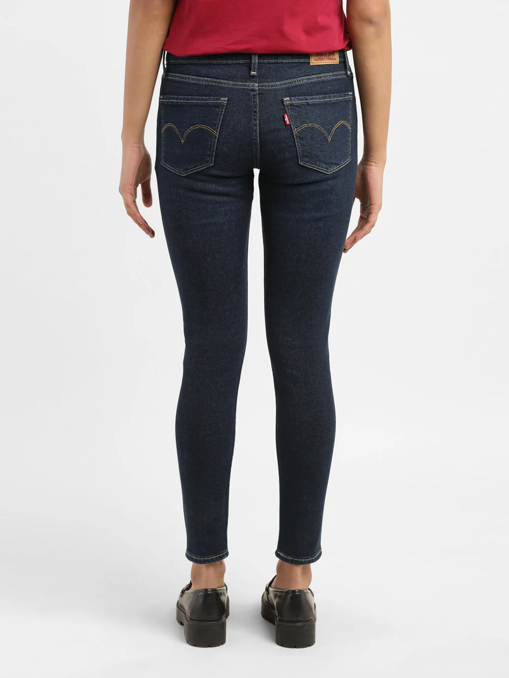 Women's 710 Blue Skinny Fit Mid Rise Jeans - Image 3