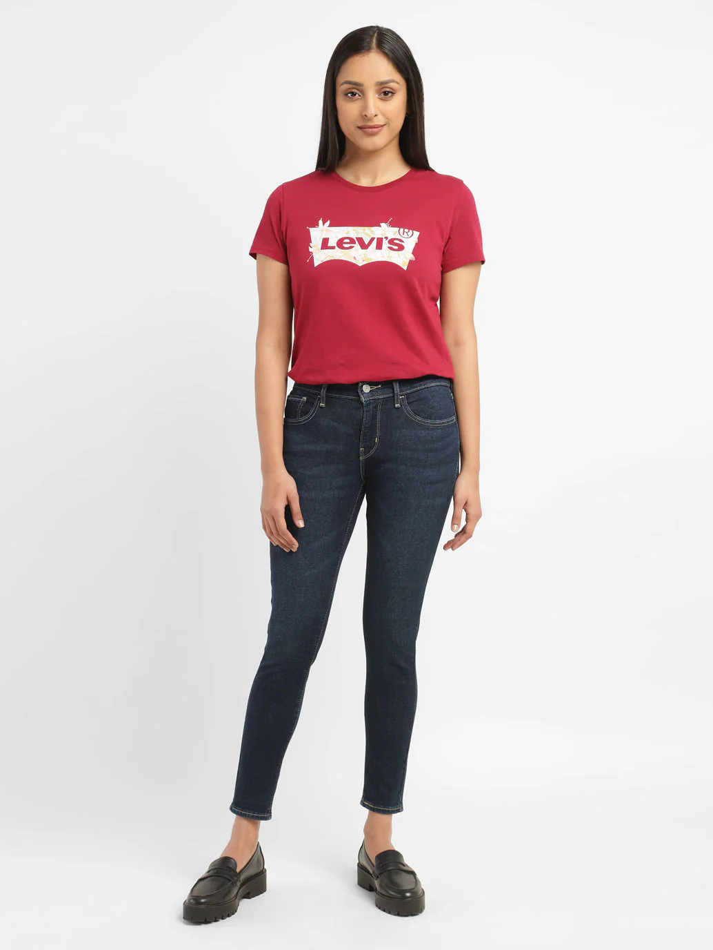 Women's 710 Blue Skinny Fit Mid Rise Jeans - Image 5