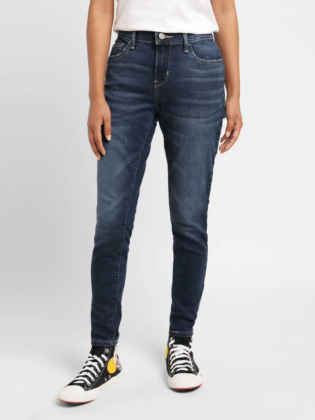 Women's 710 Blue Skinny Fit Mid Rise Jeans - Image 2