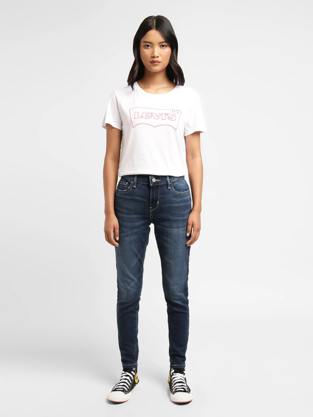 Women's 710 Blue Skinny Fit Mid Rise Jeans - Image 5