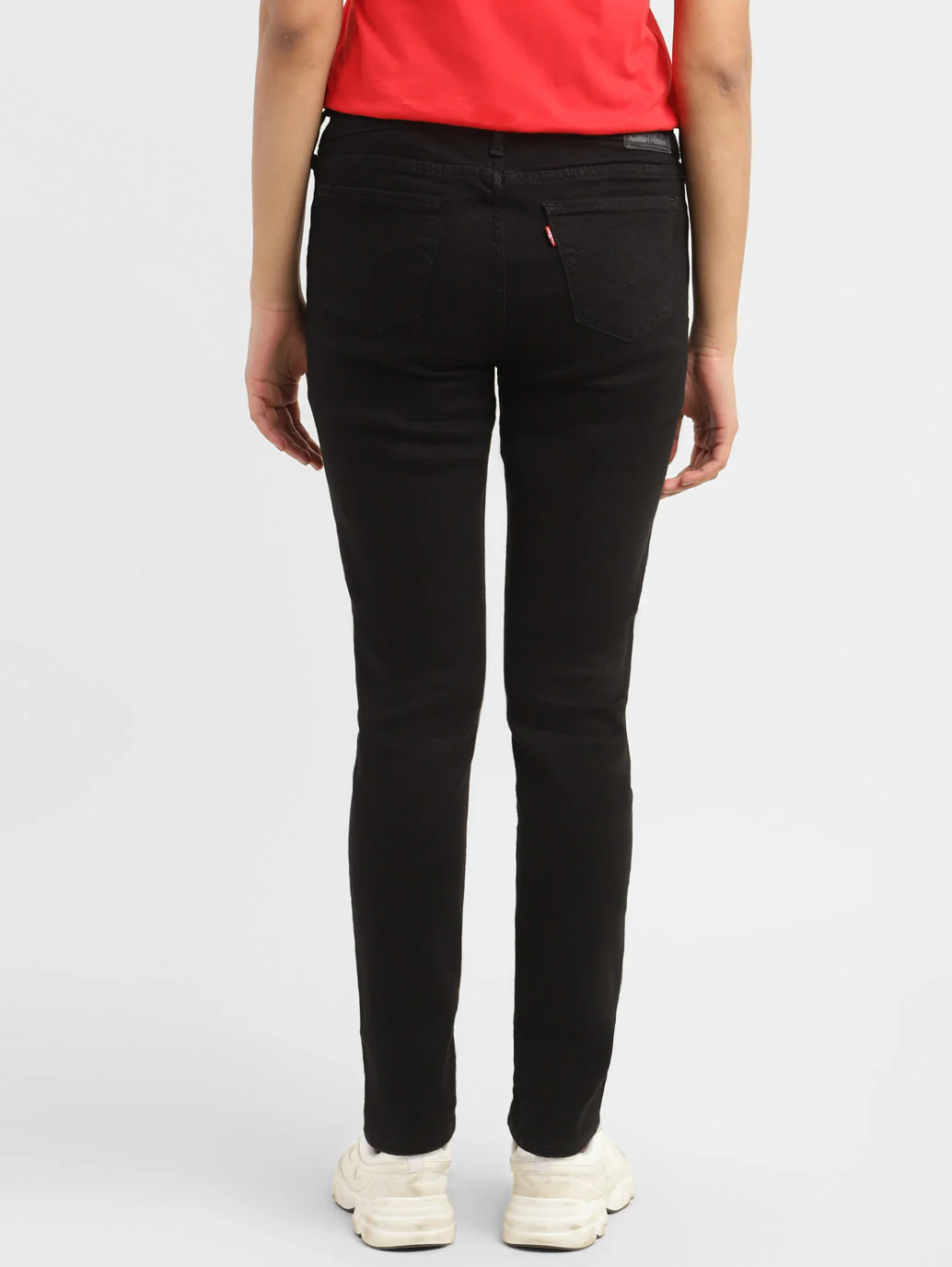 Women's 711 Black Skinny Fit Mid Rise Jeans - Image 4