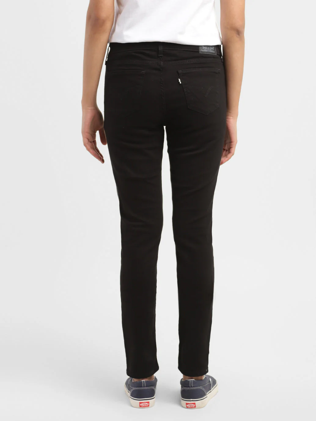 Women's 711 Black Skinny Fit Mid Rise Jeans - Image 4