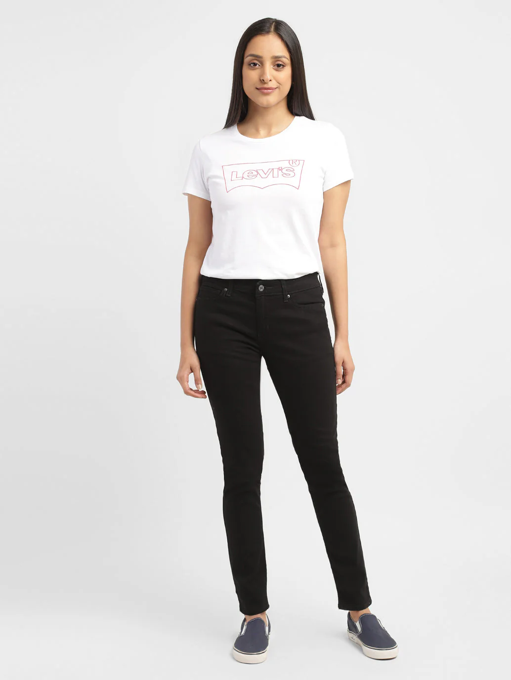 Women's 711 Black Skinny Fit Mid Rise Jeans - Image 5