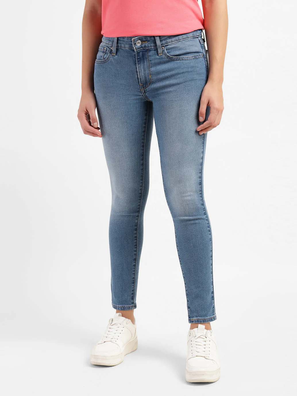 Women's 711 Blue Skinny Fit Mid Rise Jeans - Image 2