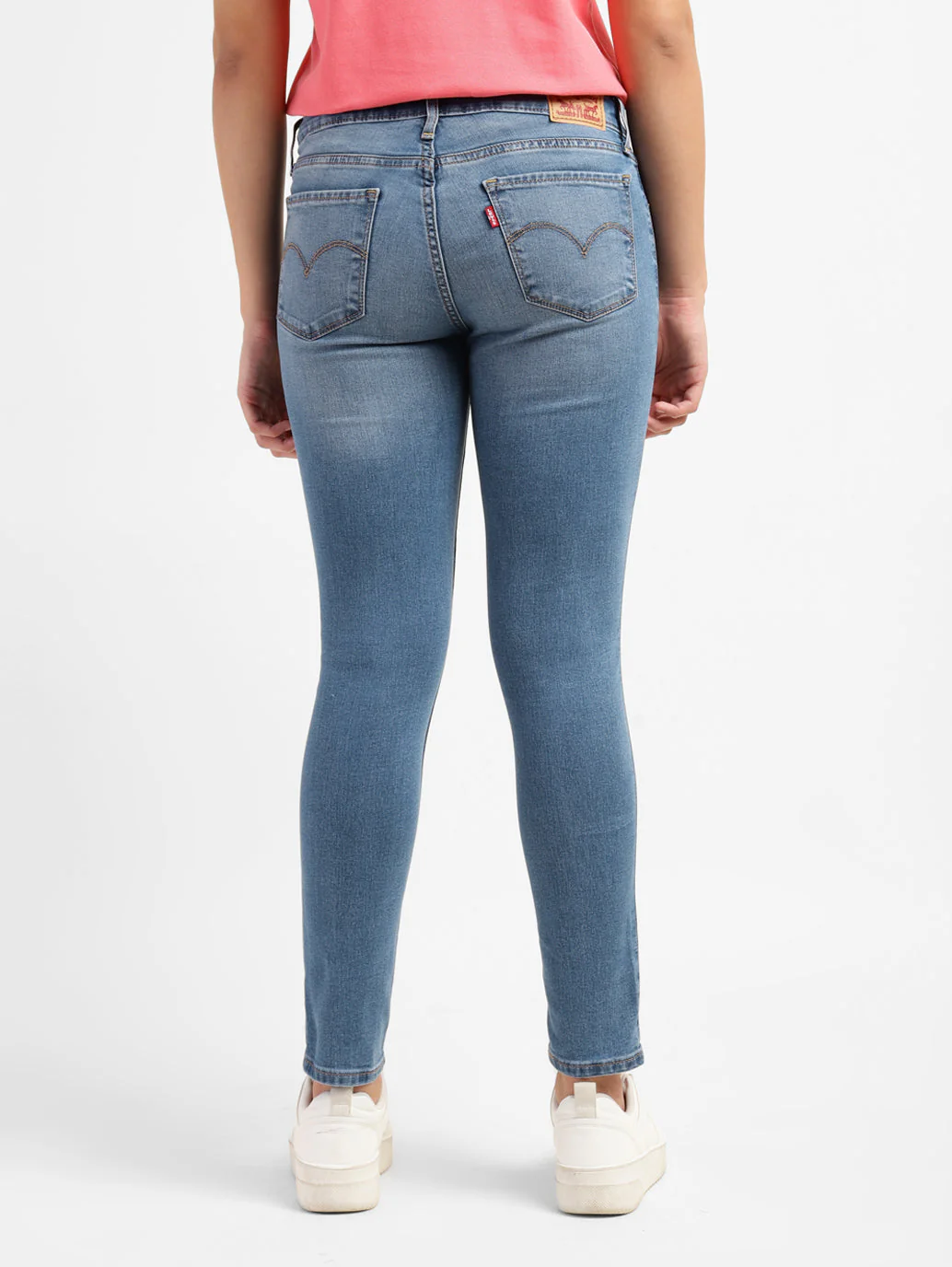 Women's 711 Blue Skinny Fit Mid Rise Jeans - Image 3