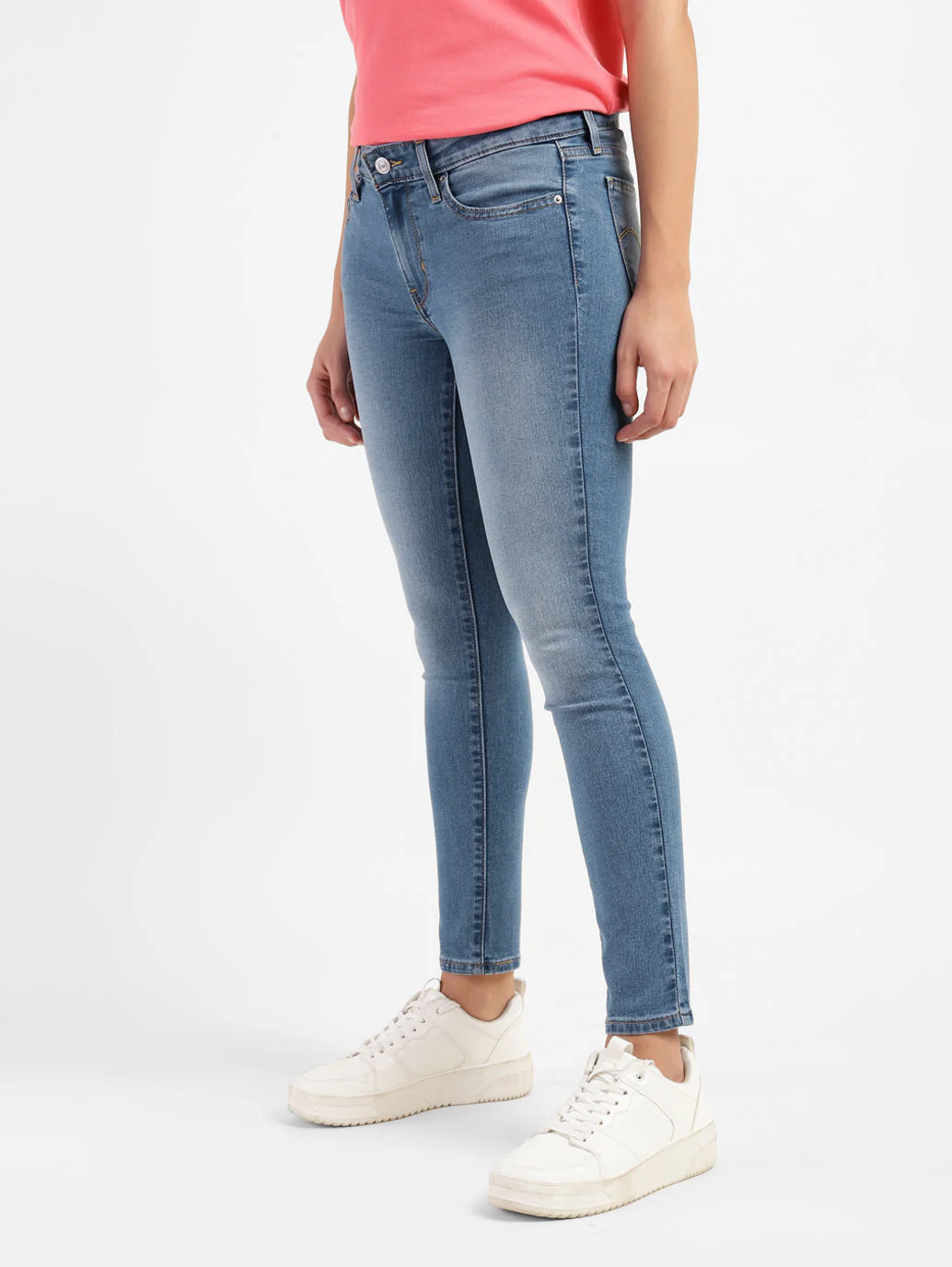 Women's 711 Blue Skinny Fit Mid Rise Jeans - Image 4