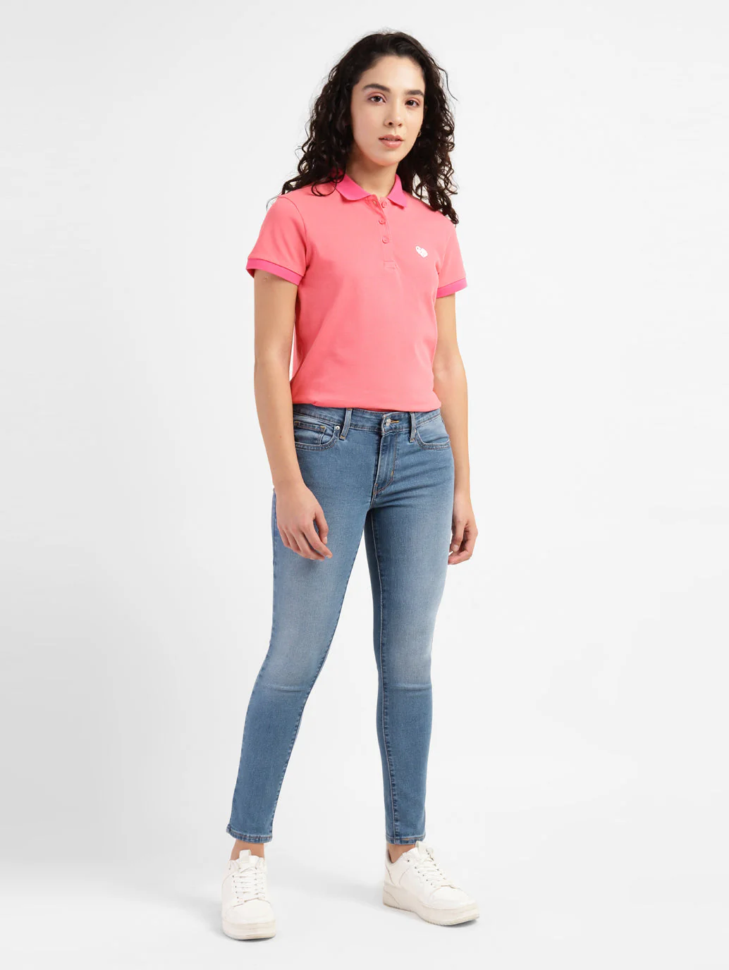 Women's 711 Blue Skinny Fit Mid Rise Jeans - Image 5