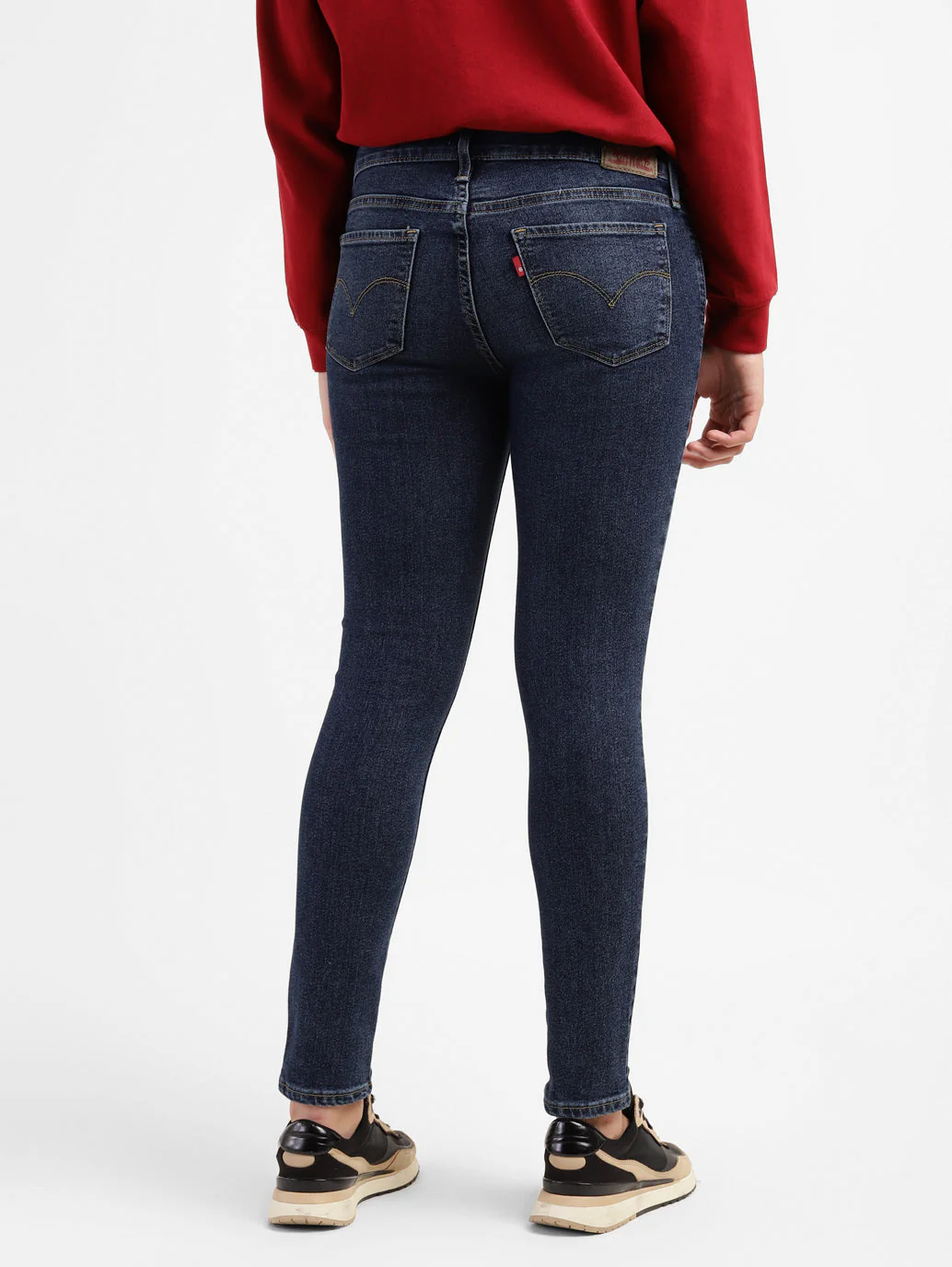 Women's 711 Blue Skinny Fit Mid Rise Jeans - Image 3