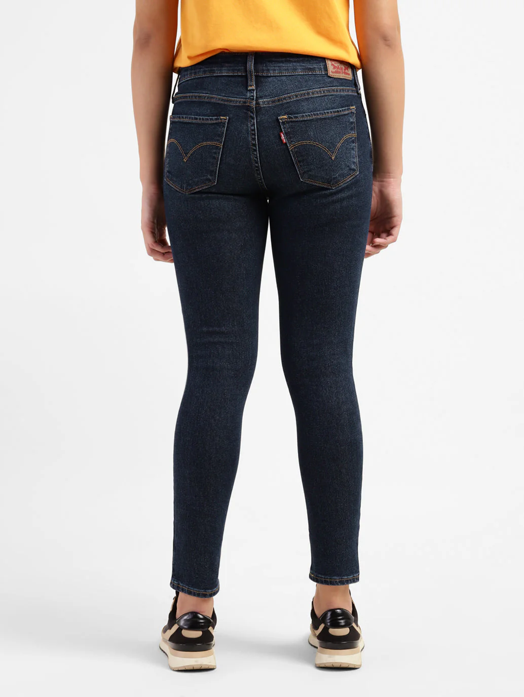 Women's 711 Blue Skinny Fit Mid Rise Jeans - Image 3