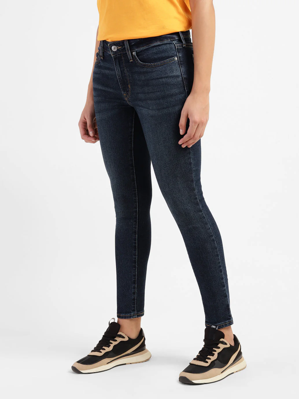 Women's 711 Blue Skinny Fit Mid Rise Jeans - Image 4