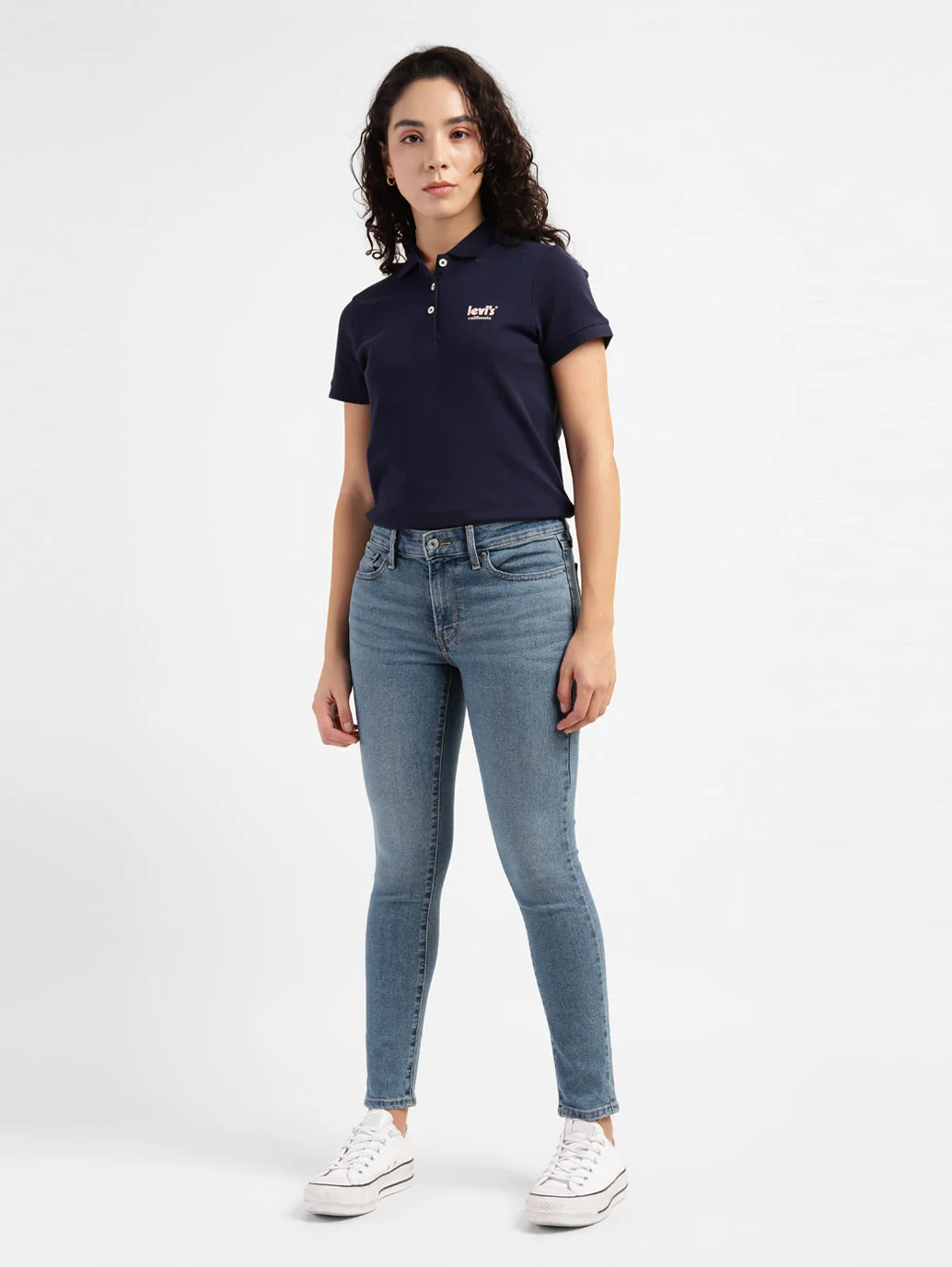 Women's 711 Blue Skinny Fit Mid Rise Jeans - Image 5