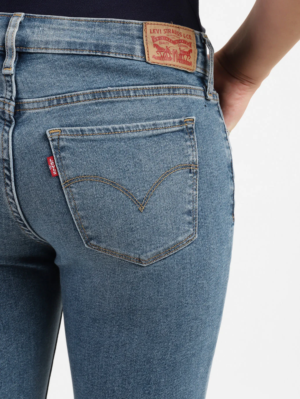 Women's 711 Blue Skinny Fit Mid Rise Jeans - Image 7
