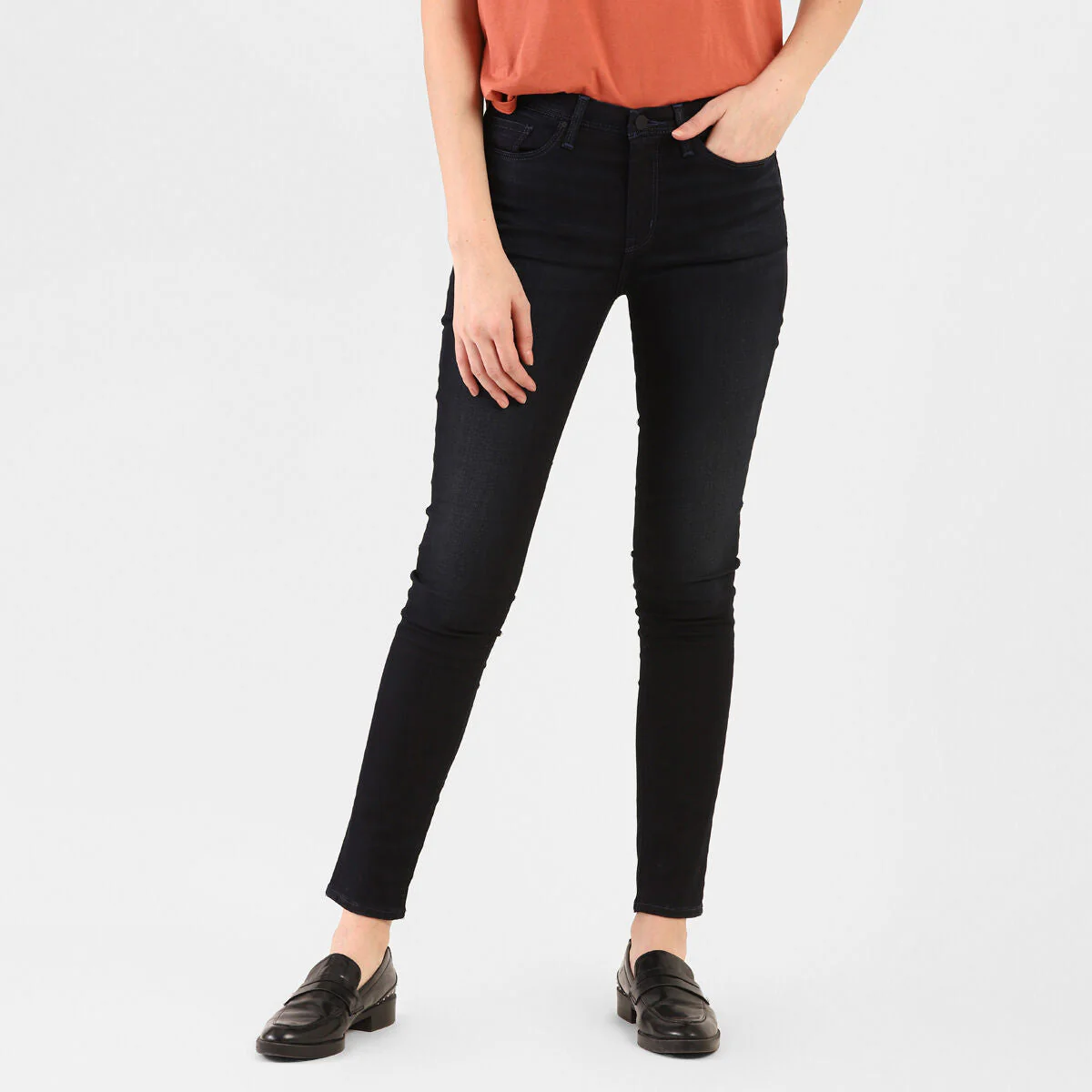 Women's 711 Blue Skinny Fit Mid Rise Jeans - Image 7