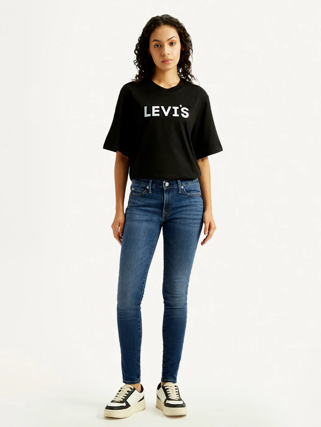Women's 711 Blue Skinny Fit Mid Rise Jeans