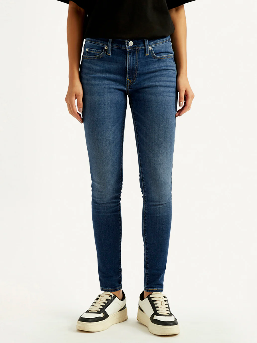 Women's 711 Blue Skinny Fit Mid Rise Jeans - Image 2