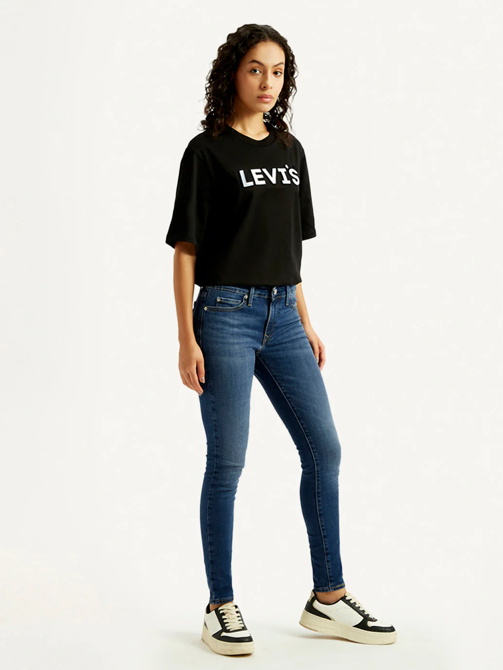 Women's 711 Blue Skinny Fit Mid Rise Jeans - Image 5