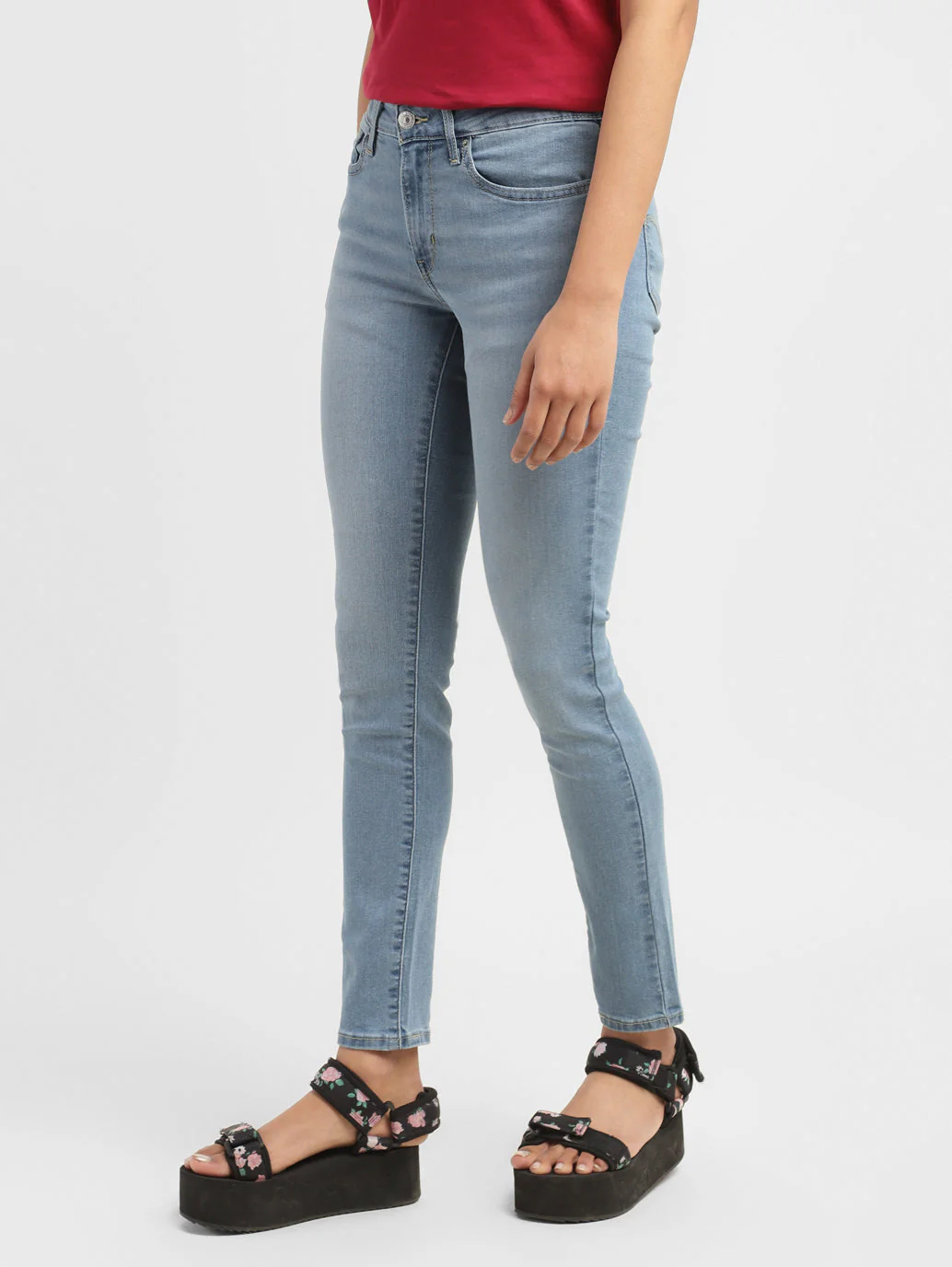 Women's 711 Blue Skinny Fit Mid Rise Jeans - Image 3