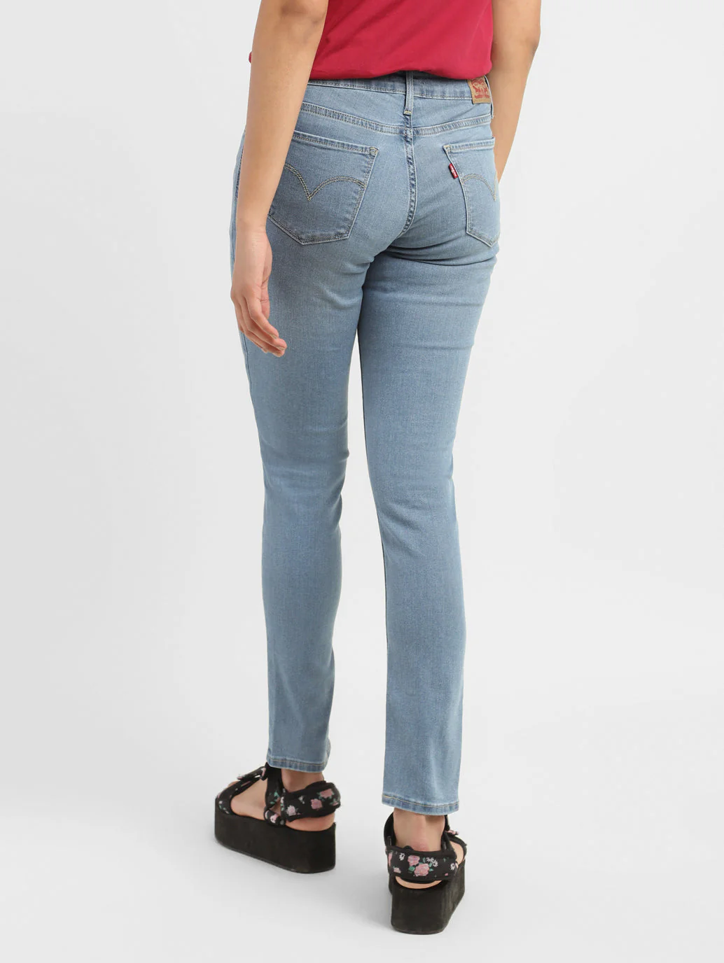 Women's 711 Blue Skinny Fit Mid Rise Jeans - Image 4