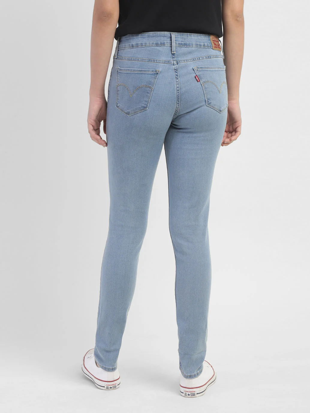 Women's 711 Blue Skinny Fit Mid Rise Jeans - Image 3