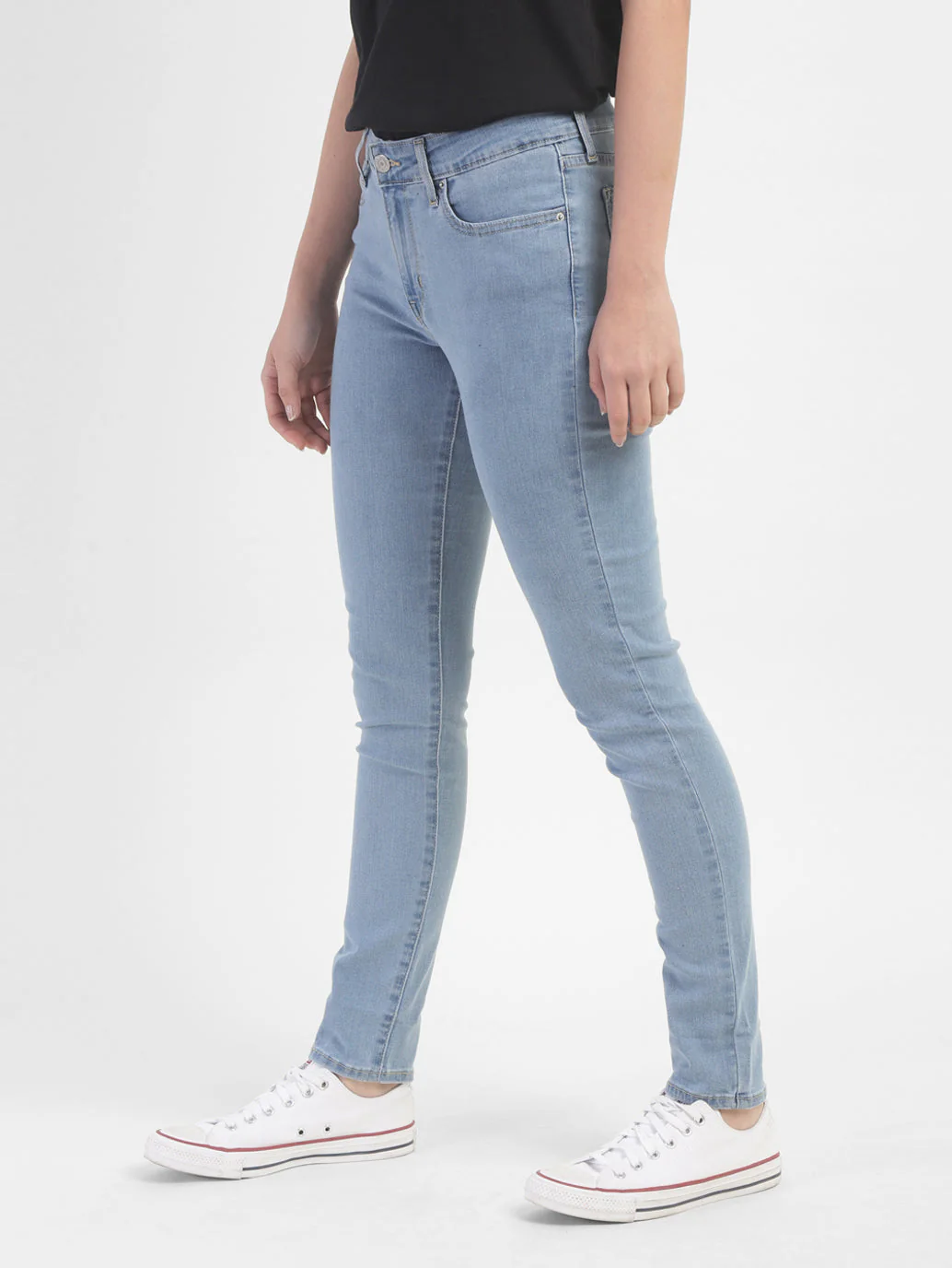 Women's 711 Blue Skinny Fit Mid Rise Jeans - Image 4