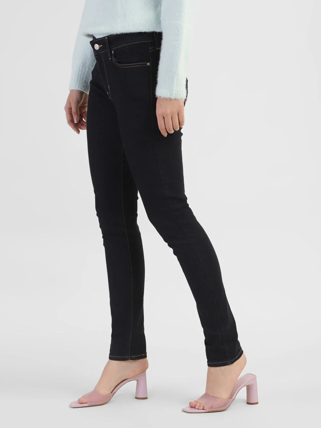 Women's 711 Blue Skinny Fit Mid Rise Jeans - Image 4