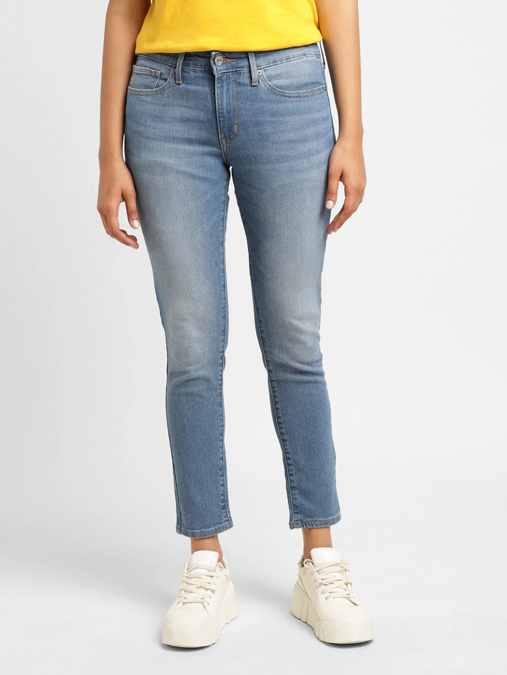 Women's 711 Blue Skinny Fit Mid Rise Jeans - Image 2
