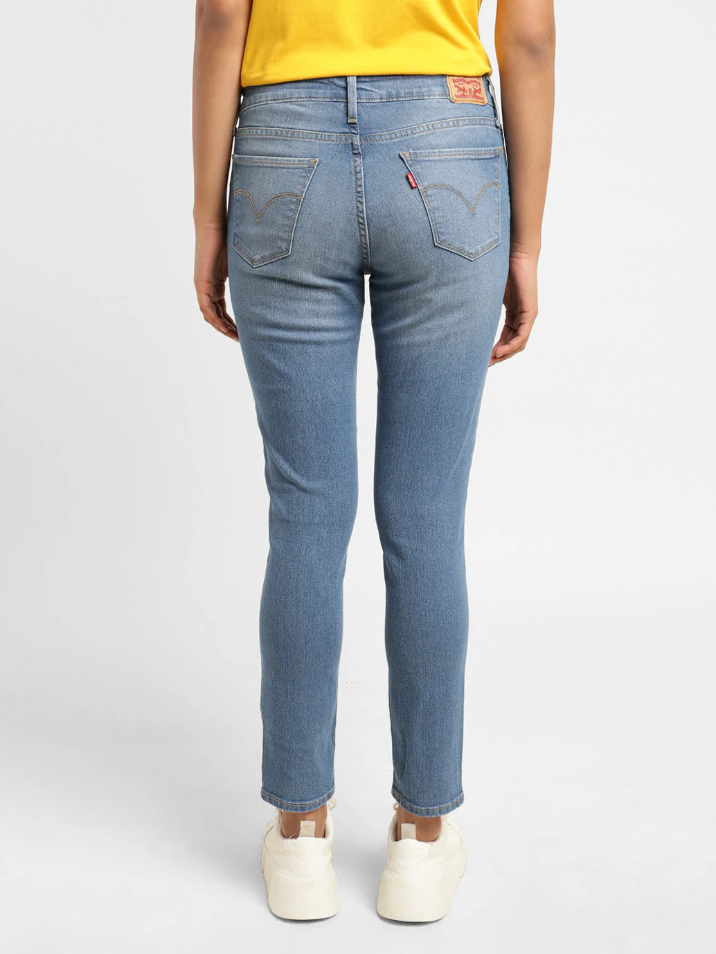 Women's 711 Blue Skinny Fit Mid Rise Jeans - Image 3