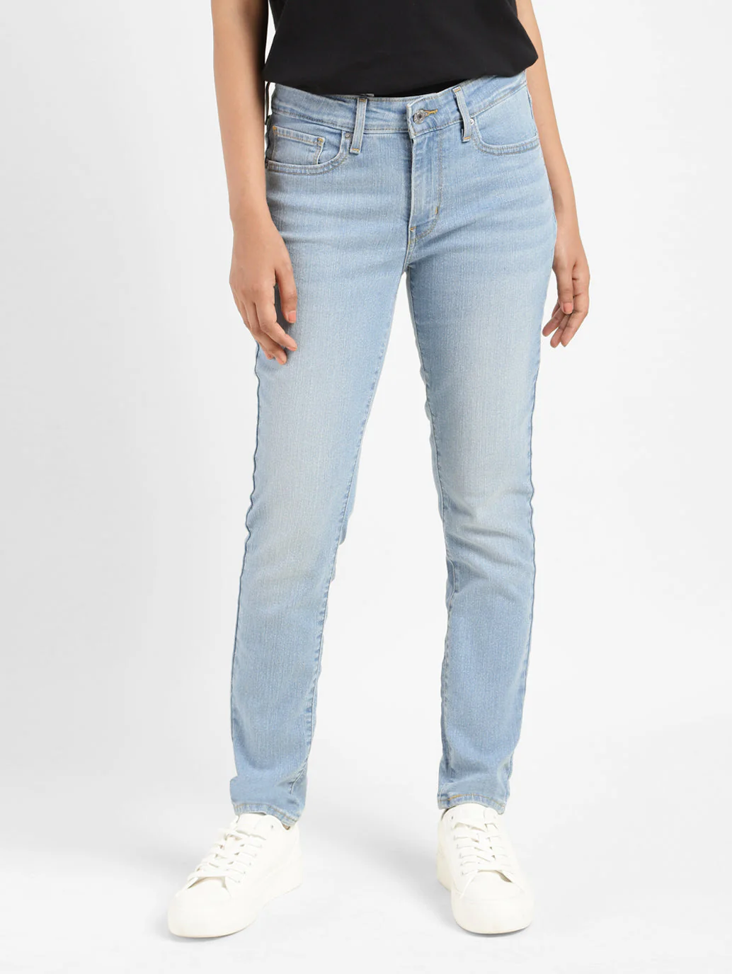 Women's 711 Blue Skinny Fit Mid Rise Jeans - Image 4