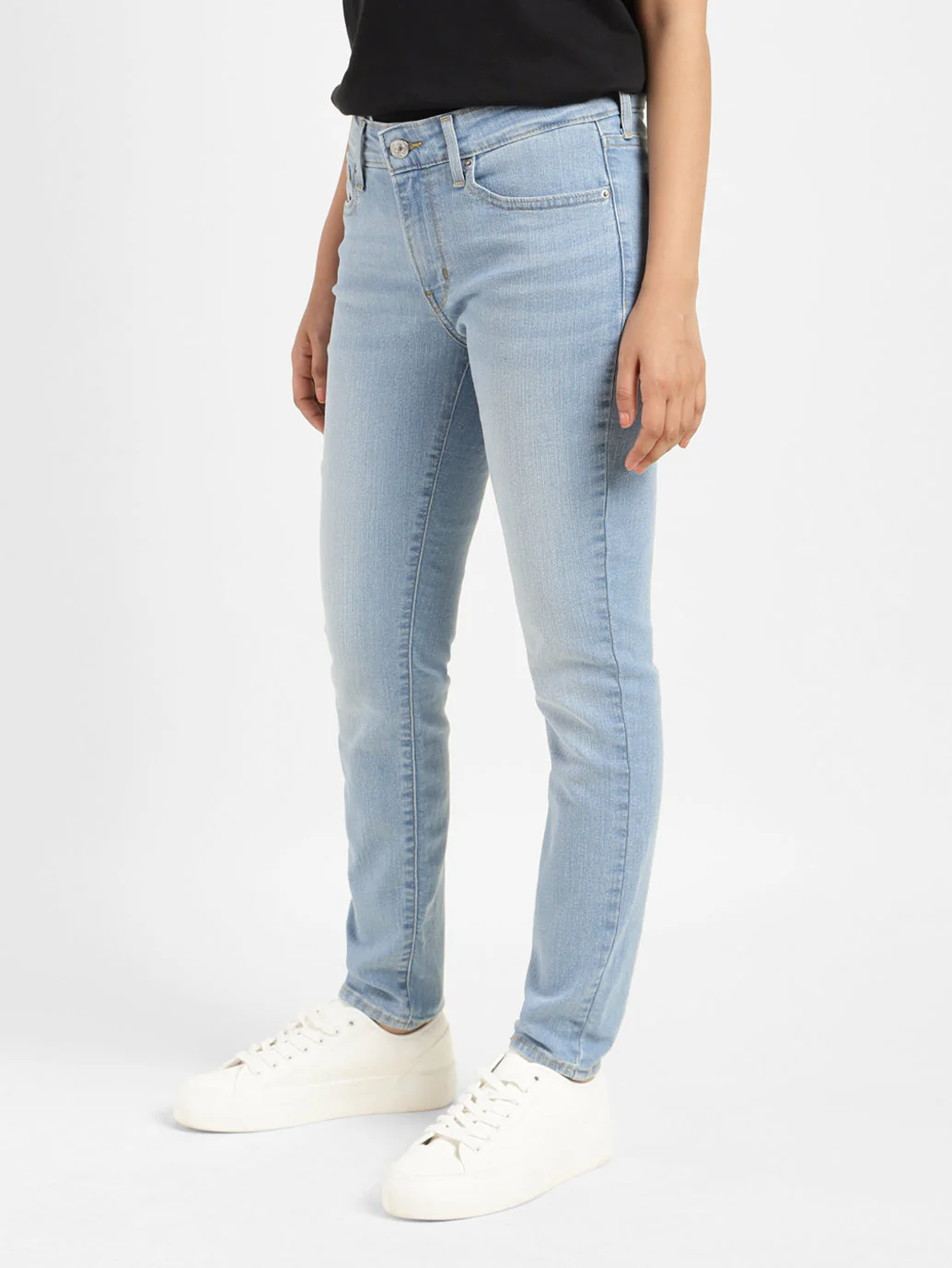 Women's 711 Blue Skinny Fit Mid Rise Jeans - Image 6