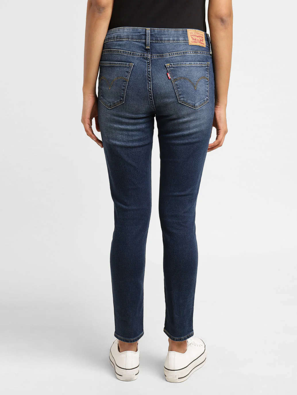 Women's 711 Blue Skinny Fit Mid Rise Jeans - Image 3