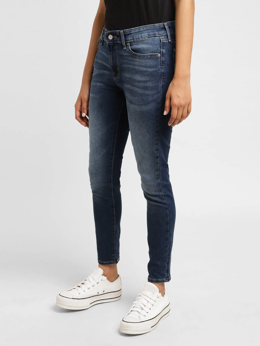 Women's 711 Blue Skinny Fit Mid Rise Jeans - Image 4